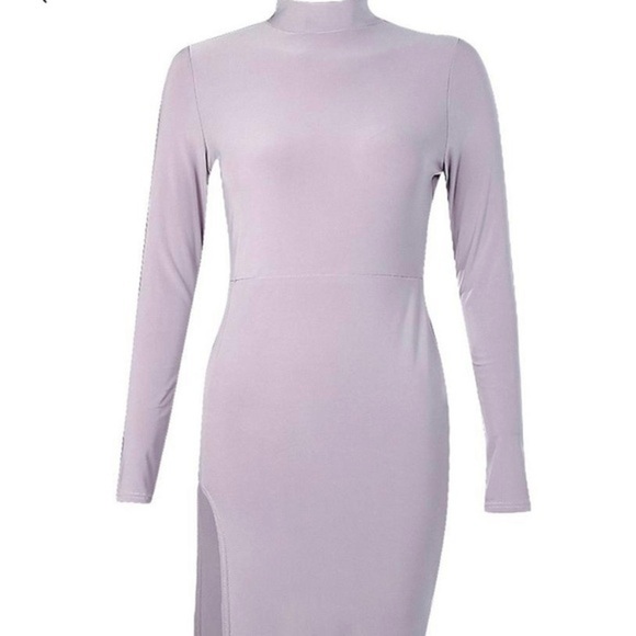 BOOHOO NIGHTS Slinky Neck Split Midi Purple Sz 8 - Picture 1 of 5